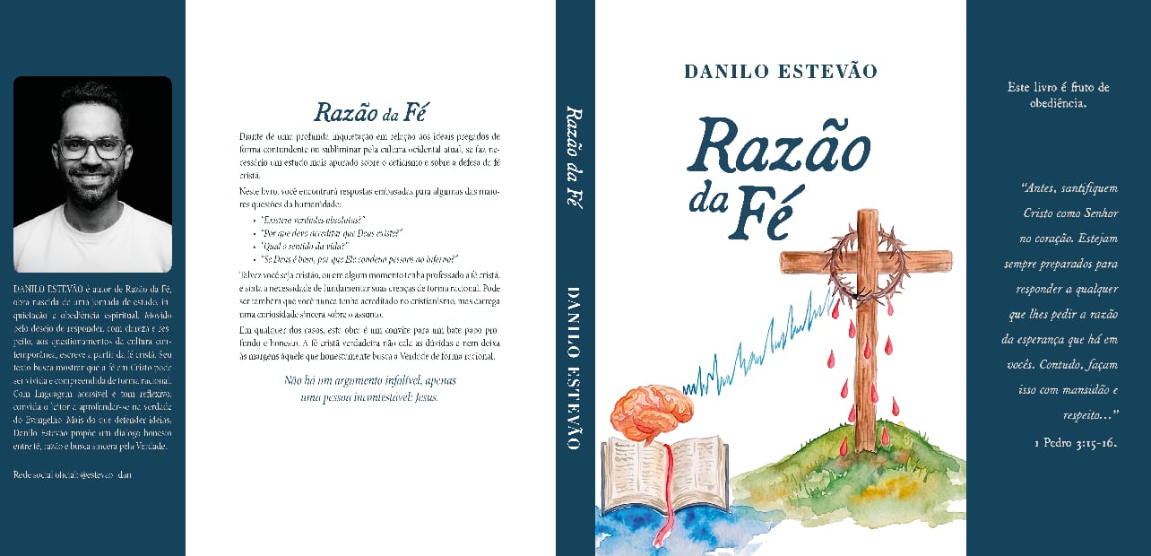Capa completa de Razão da Fé com orelhas e contracapa